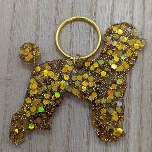 Poodle Glitter Keychains